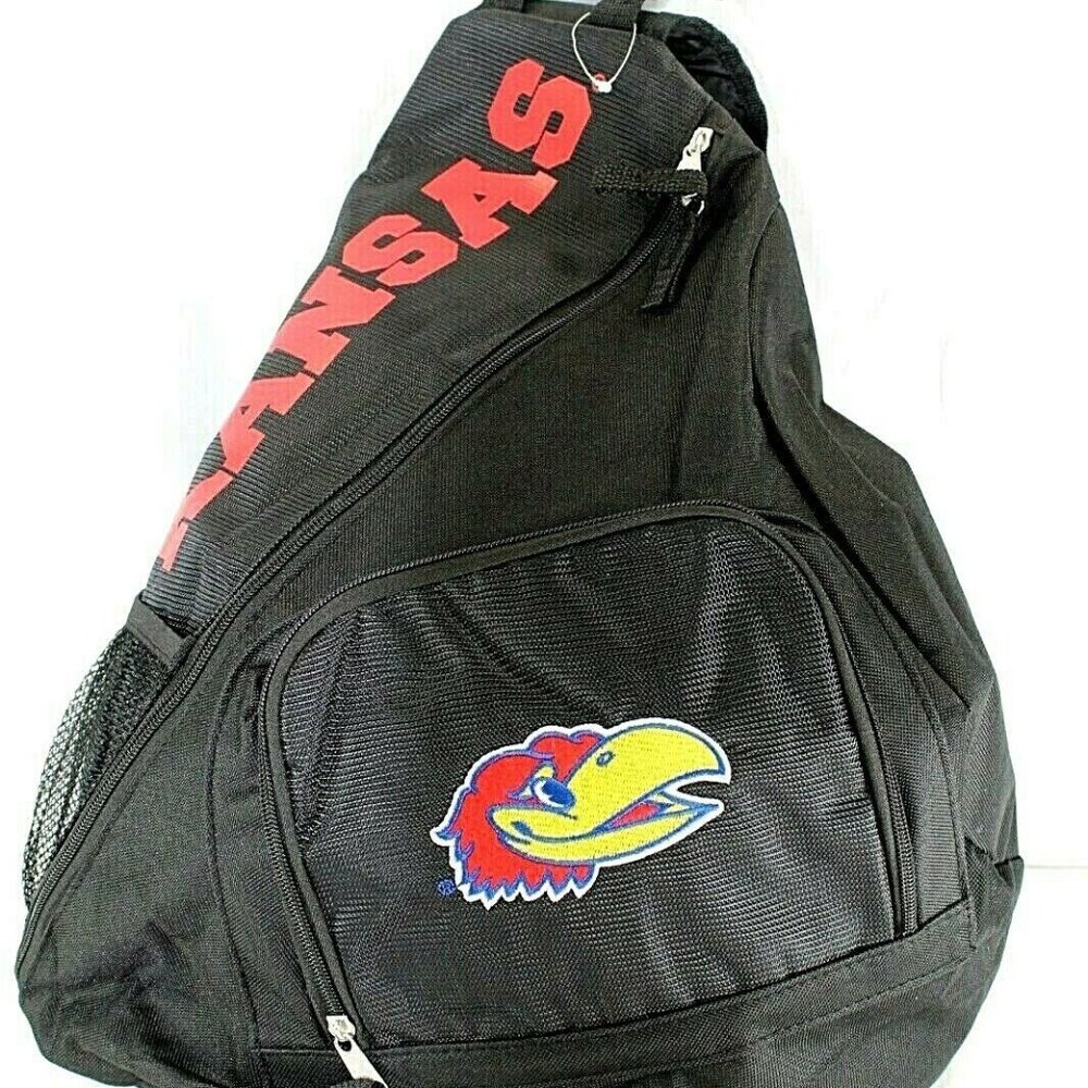 University Of Kansas Jayhawks Black Sling Backpac